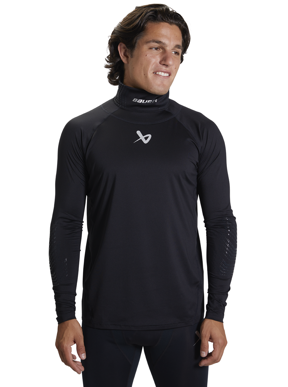 BAUER S22 L/SL SENIOR NECKGUARD COMPRESSION SHIRT